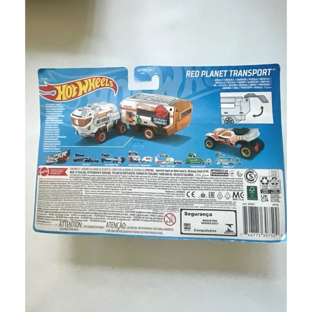 Hot Wheels Red Planet Transport Super Rigs 1:64 Transporter Vehicle With Car